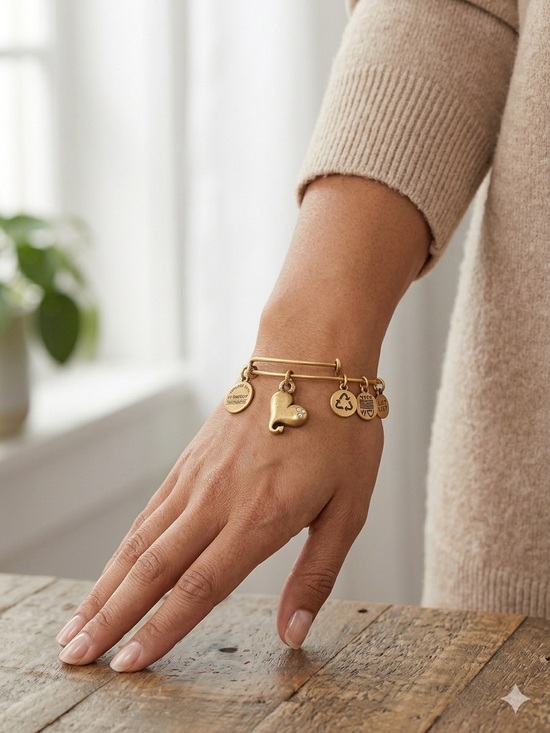 Alex and Ani Jewelry - Alex & Ani Cupid's Heart Rafaelian Gold Bracelet